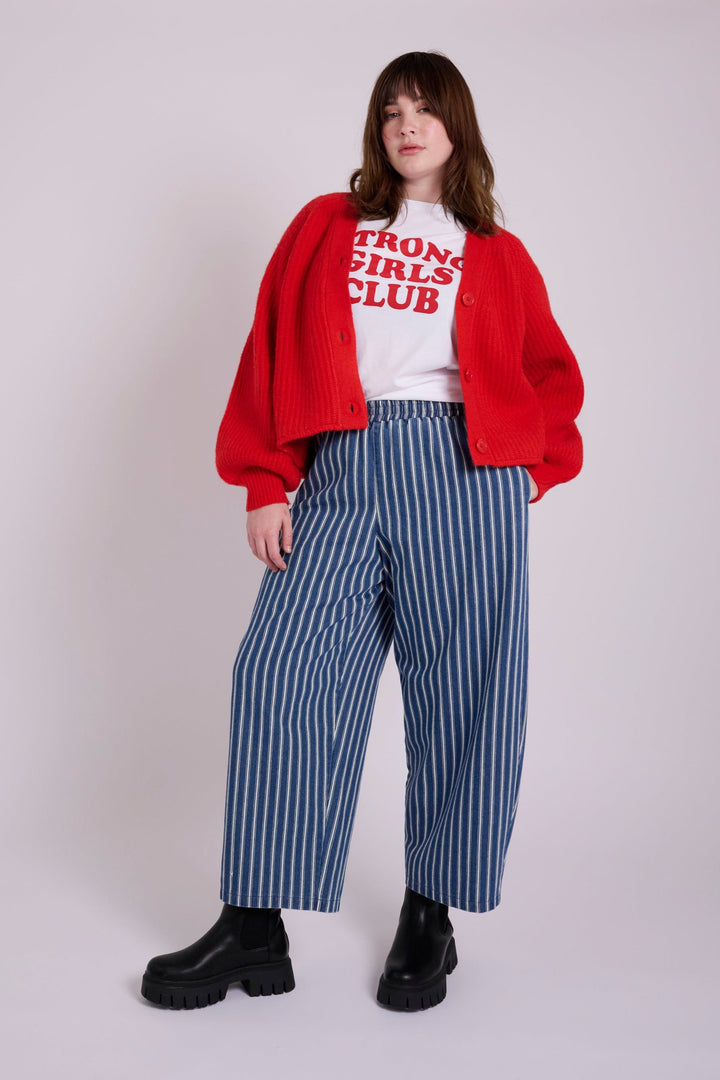 Ottie Denim Stripe Relaxed Trousers