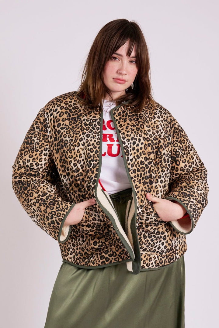 Milly Leopard and borg reversible jacket