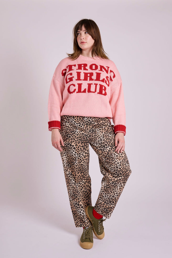 Knitted Strong Girls Club Jumper - Pink