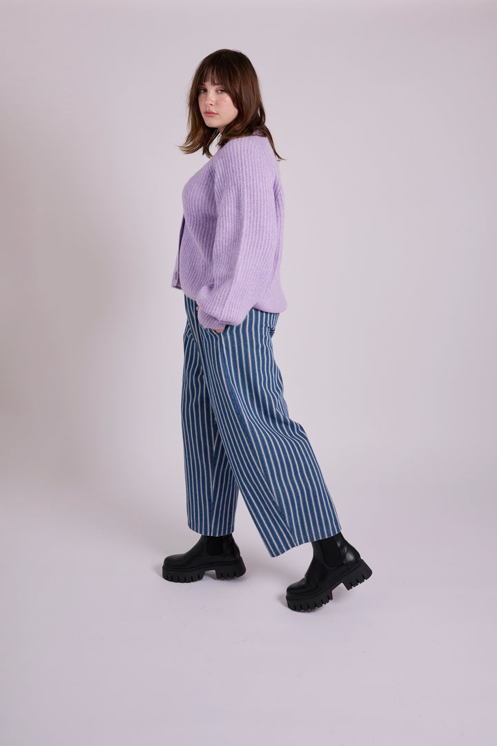 Ottie Denim Stripe Relaxed Trousers