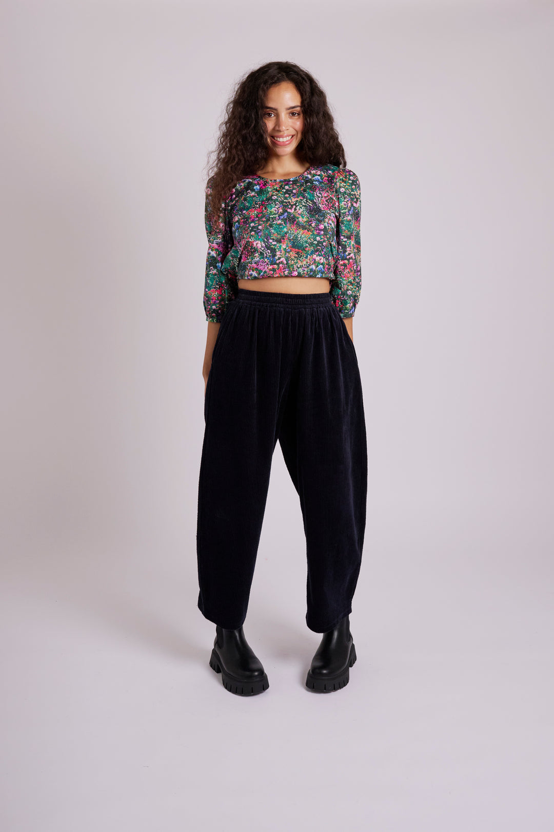 Alina Navy Cord Trousers