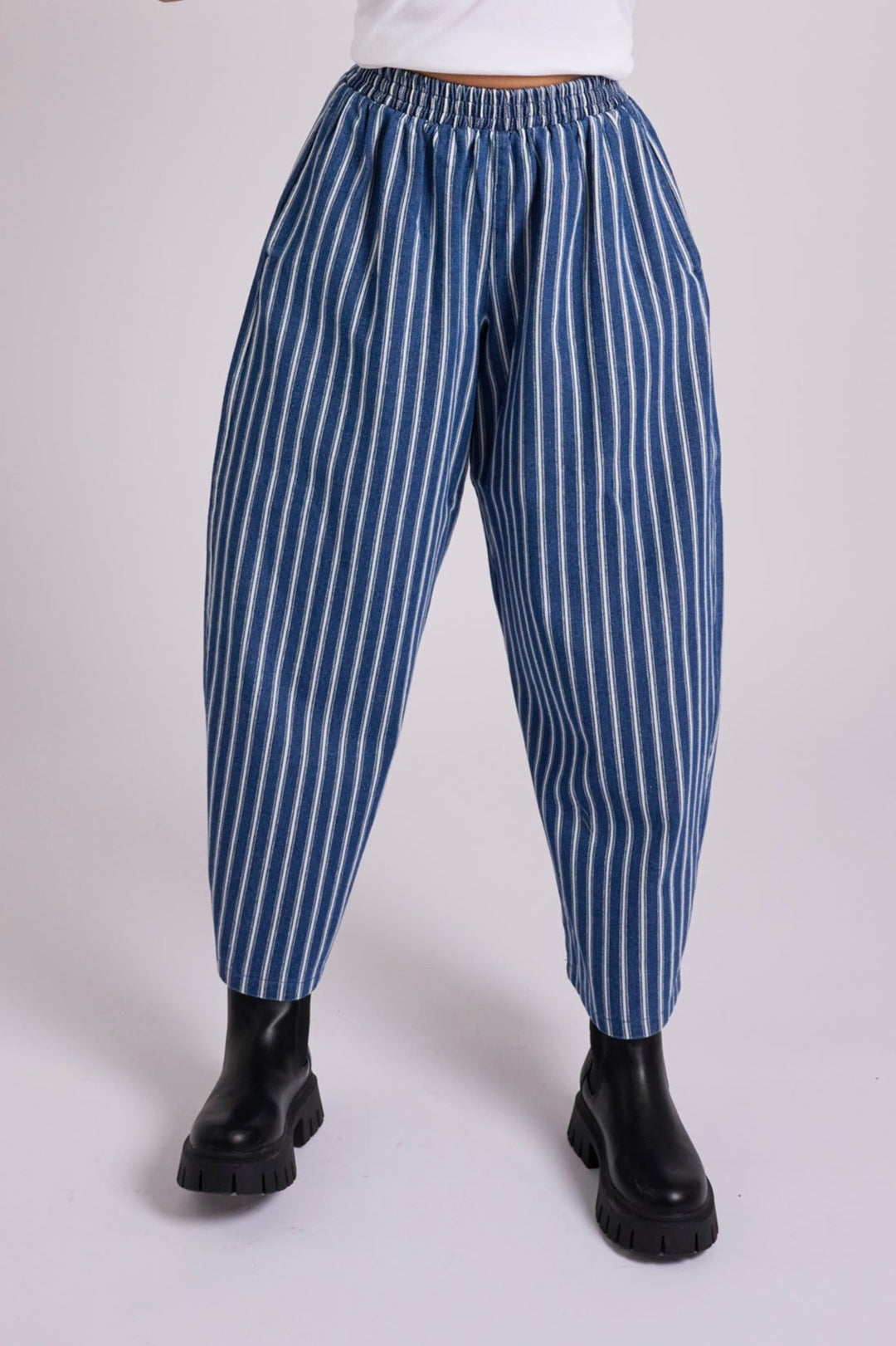 Ottie Denim Stripe Relaxed Trousers