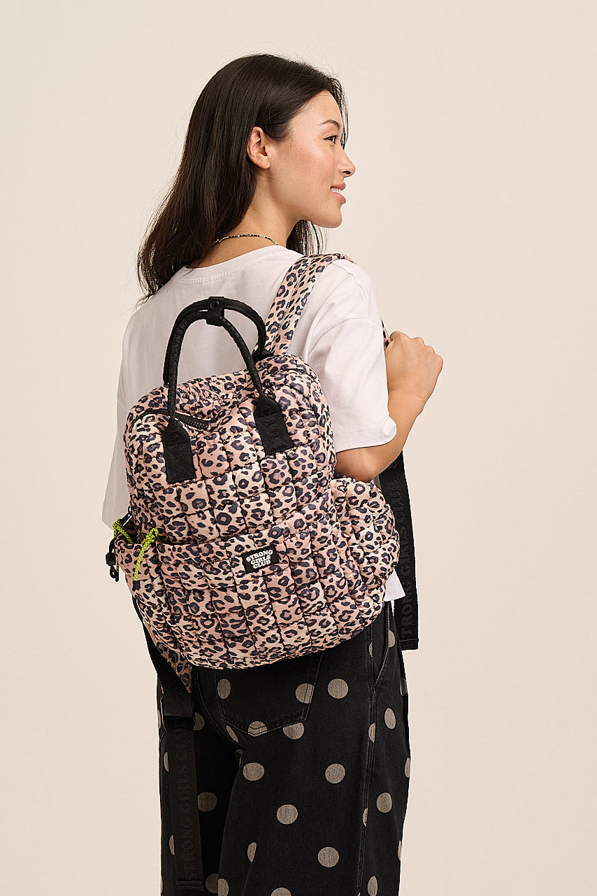 Dumpling Quilted Backpack - Leopard