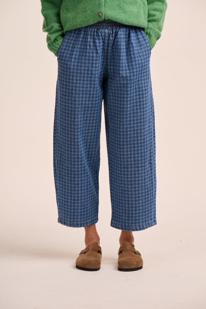Ottie Denim Trousers - Houndstooth