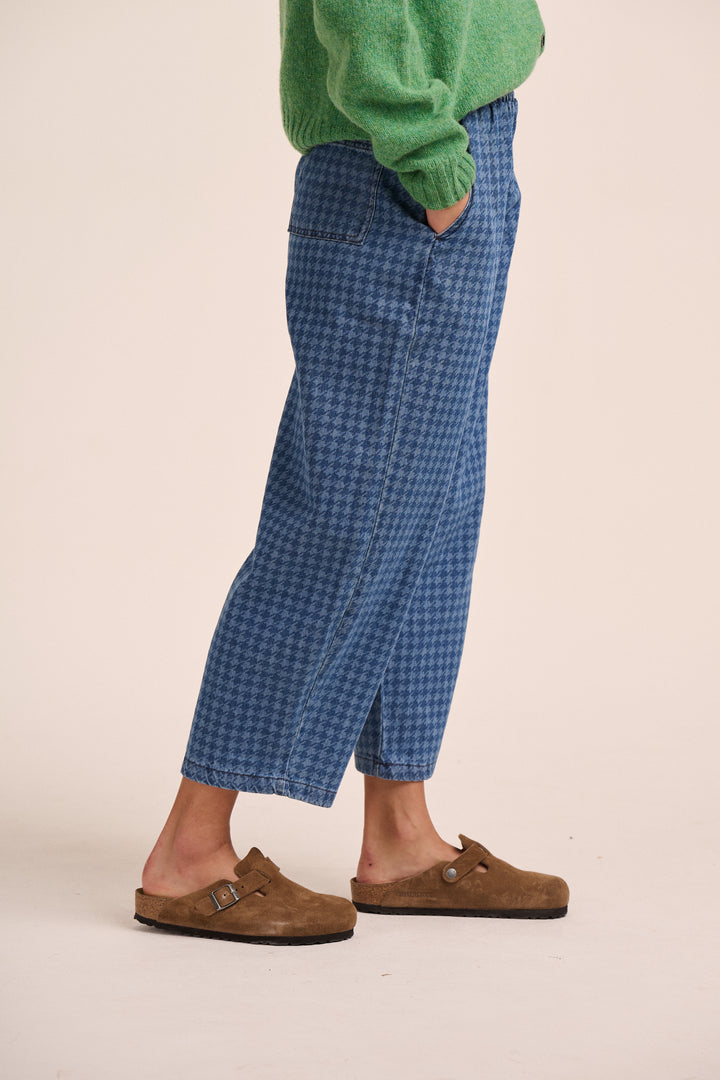 Ottie Denim Trousers - Houndstooth