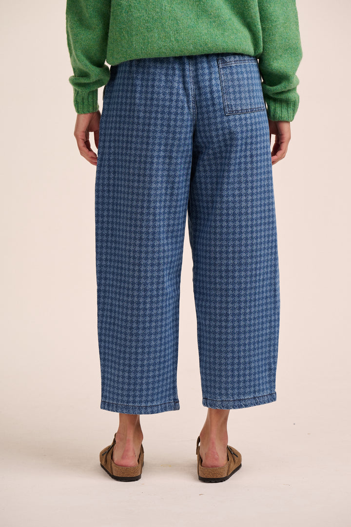 Ottie Denim Trousers - Houndstooth