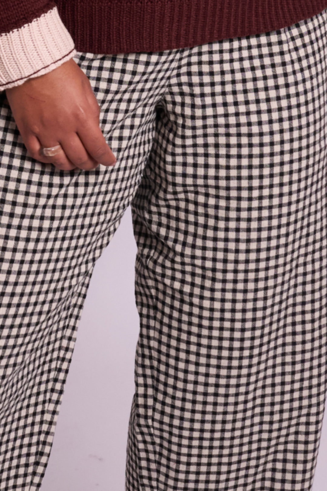 Ottie Black Rustic Gingham Trousers