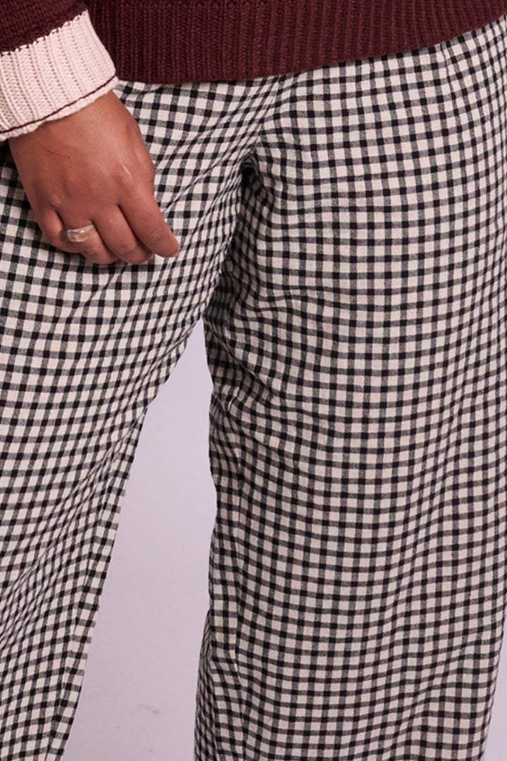 Ottie Black Rustic Gingham Trousers