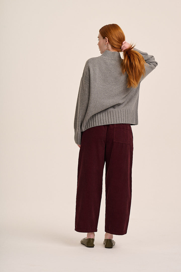 Ottie Cord Trouser  - Berry Chocolate