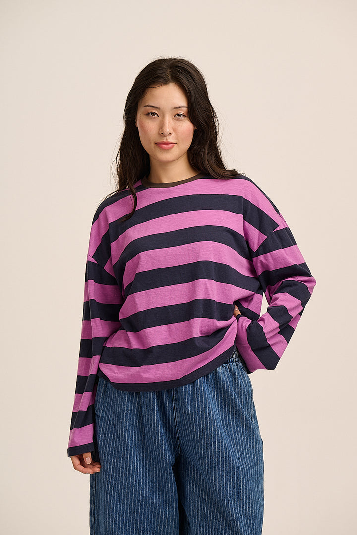 Roxy Long Sleeve Top - Magenta Stripe