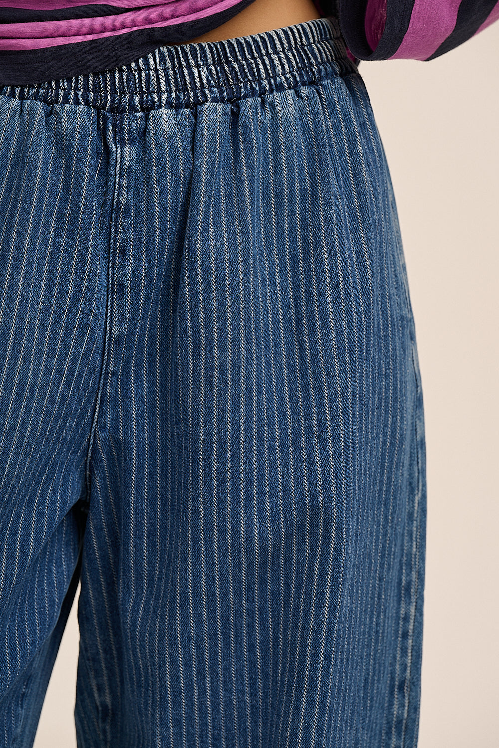 Ottie Denim Trousers — Needle Stripe