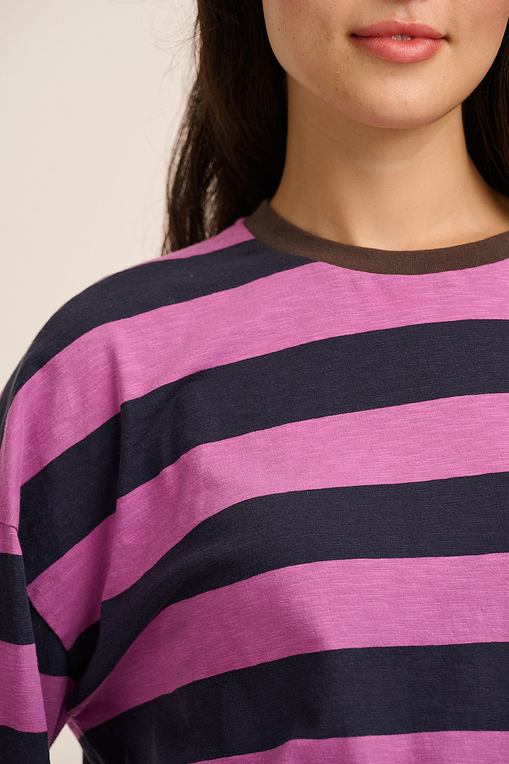 Roxy Long Sleeve Top - Magenta Stripe