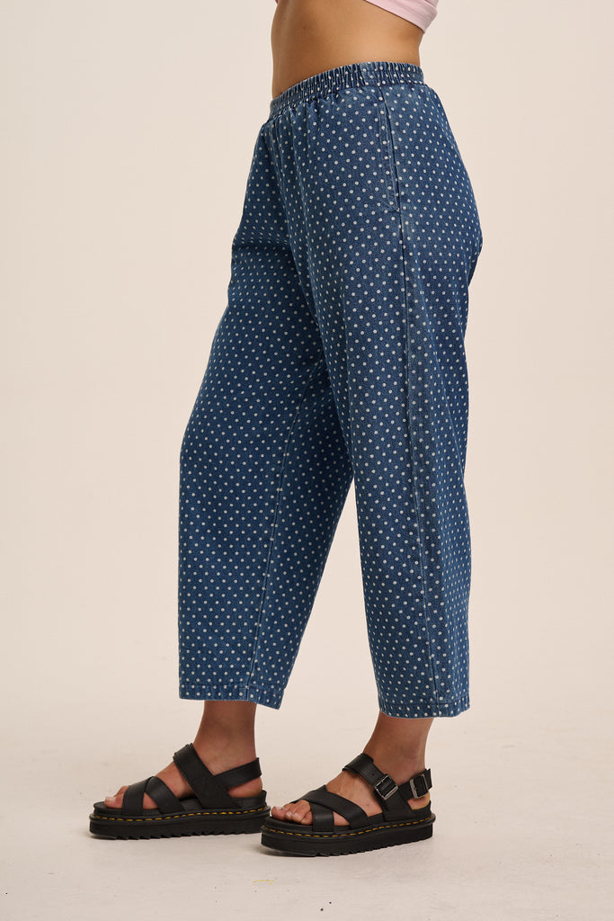 Ottie Denim Trousers Mid Wash Dotty