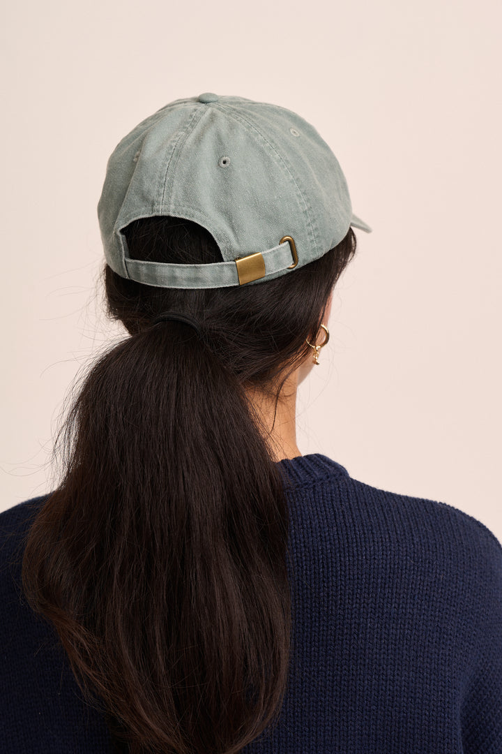 Strong Girls Club Vintage Wash Slogan Cap - Sage Green