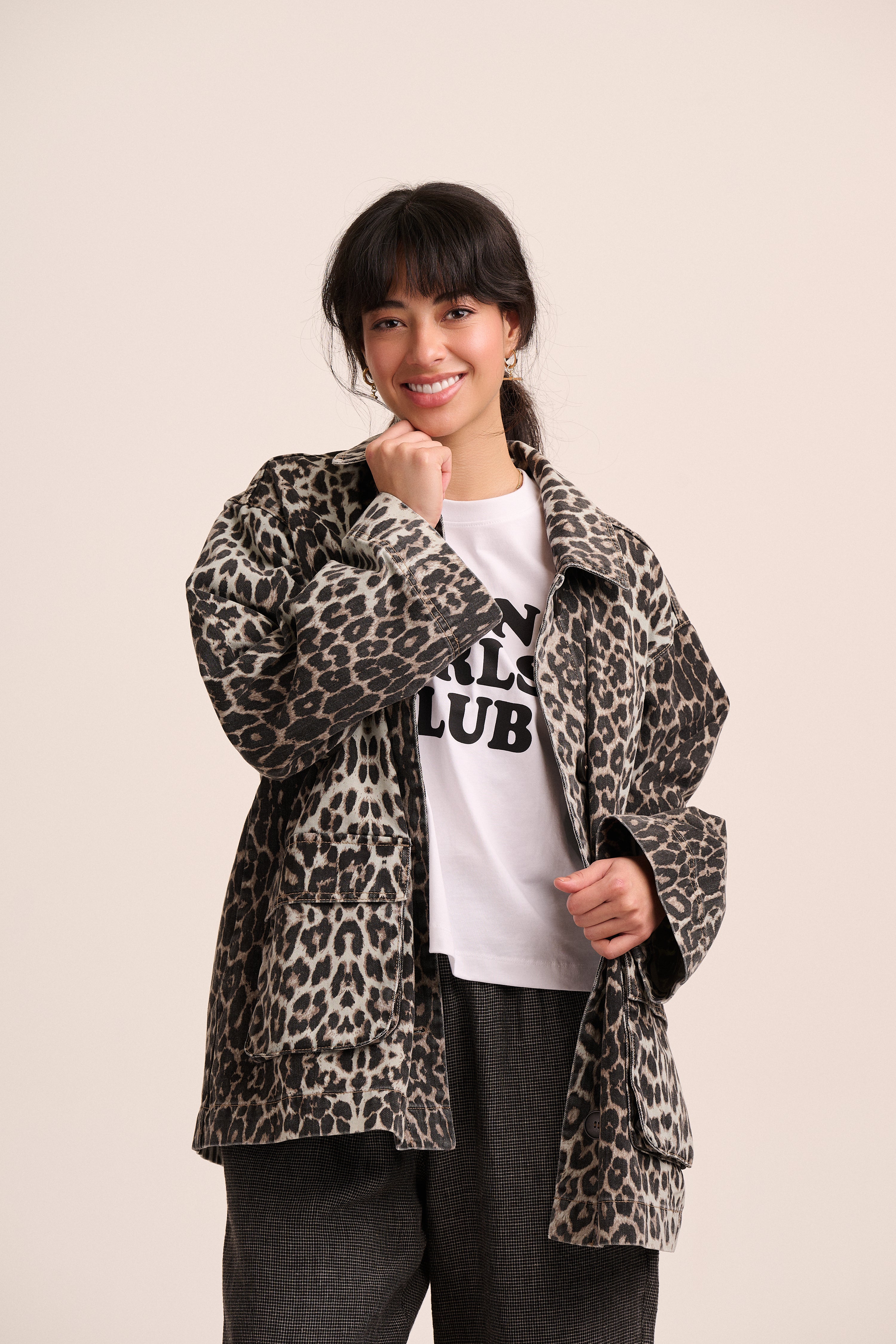 Sienna Jacket – Leopard Denim | Mutha.Hood