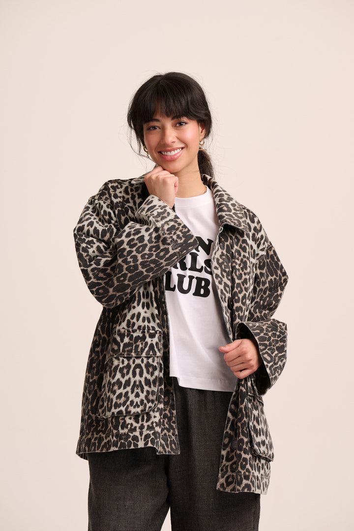 Sienna Jacket - Leopard Denim