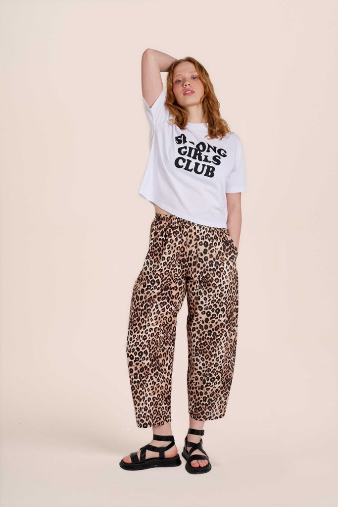 Peggy Trousers Linen Leopard