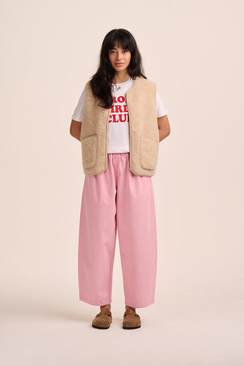 Ottie Denim Trousers - Pink Stripe – back view / styled detail