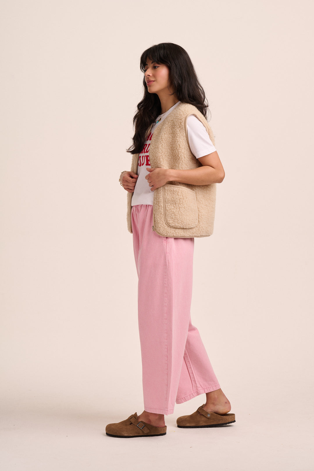 Ottie Denim Trousers - Pink Stripe