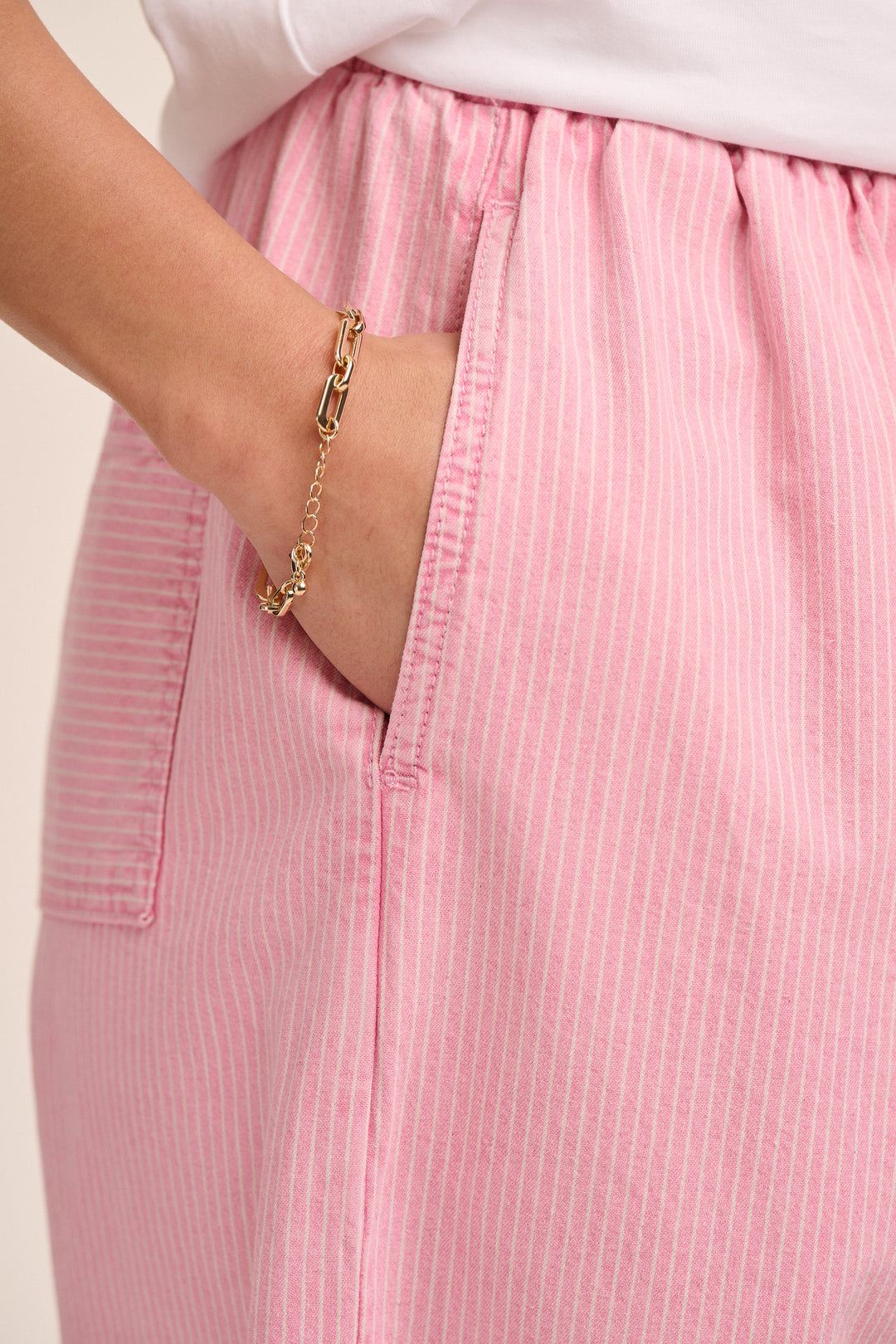 Ottie Denim Trousers - Pink Stripe