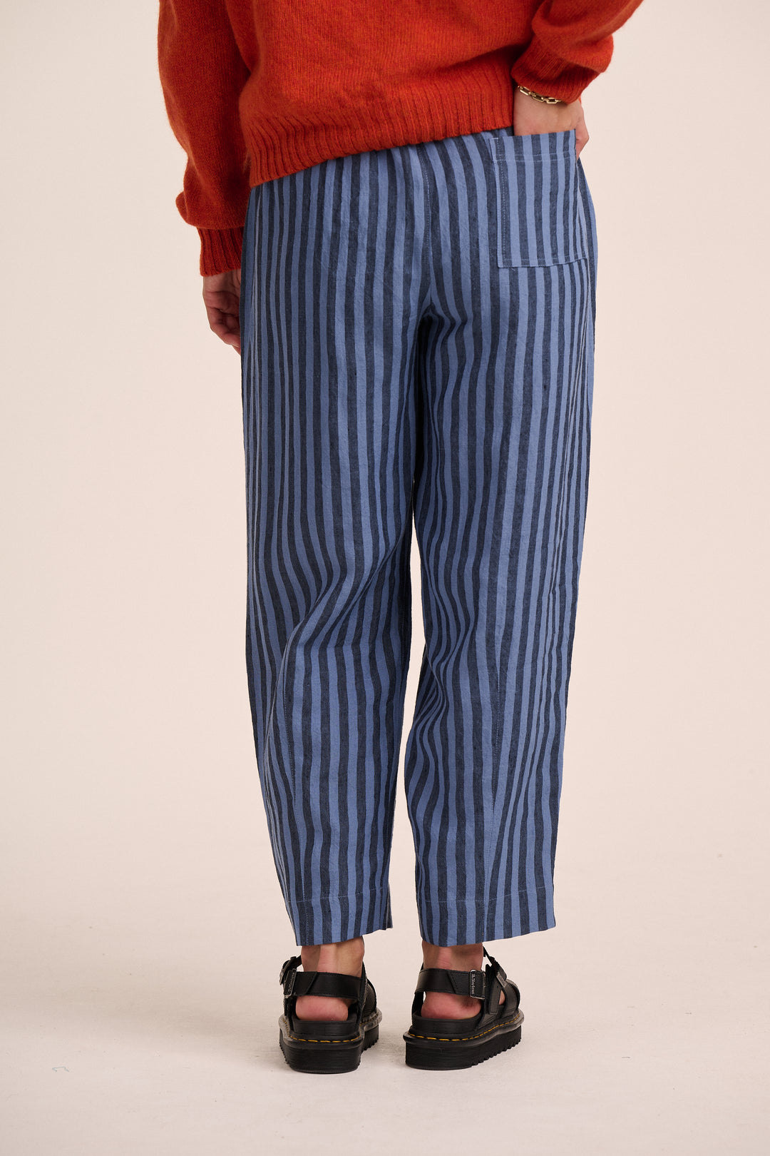 Peggy Linen Trousers - Tonal Blue Stripe