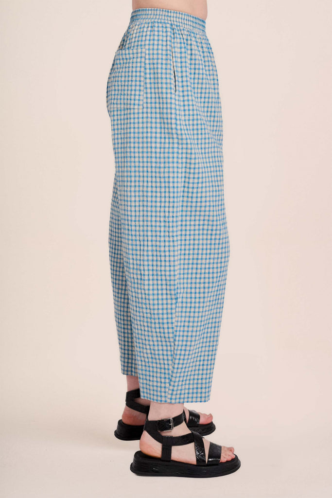 Peggy Trousers Seafoam Rustic Gingham