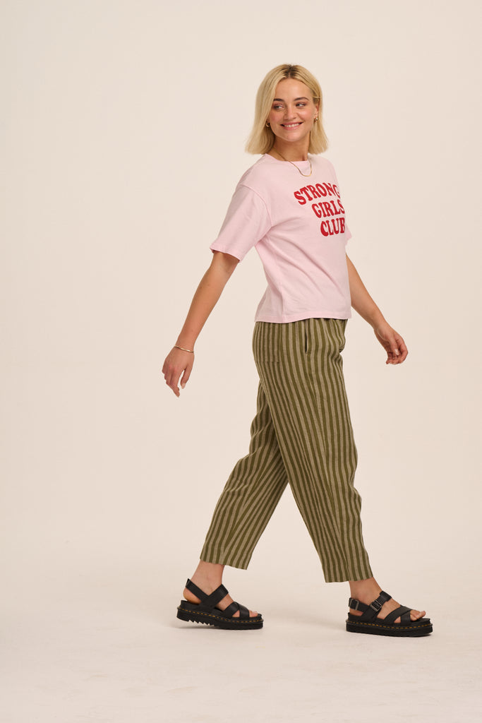 Peggy Linen Trousers Tonal Stripe