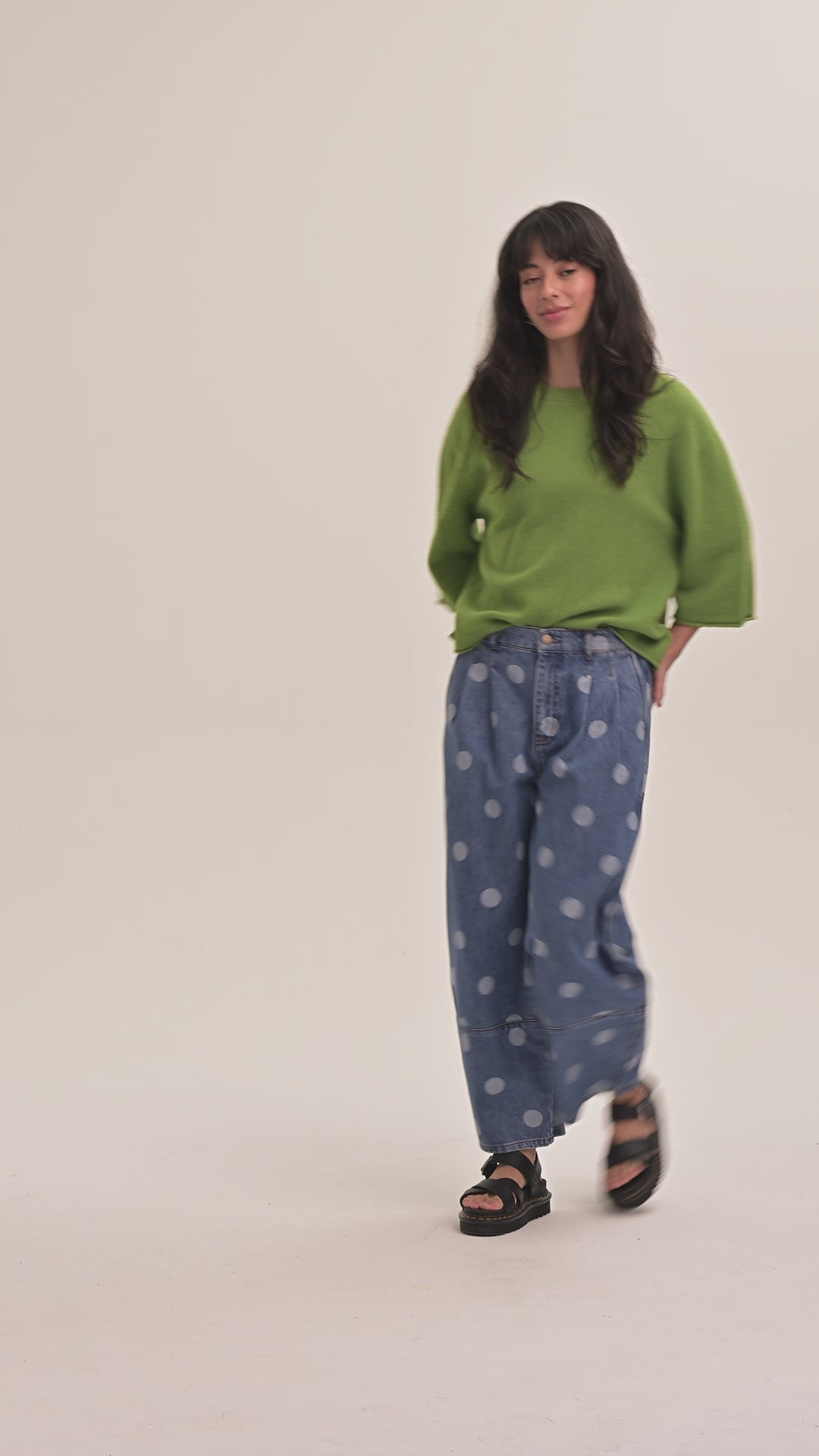 Ava Pleated Dot Jeans