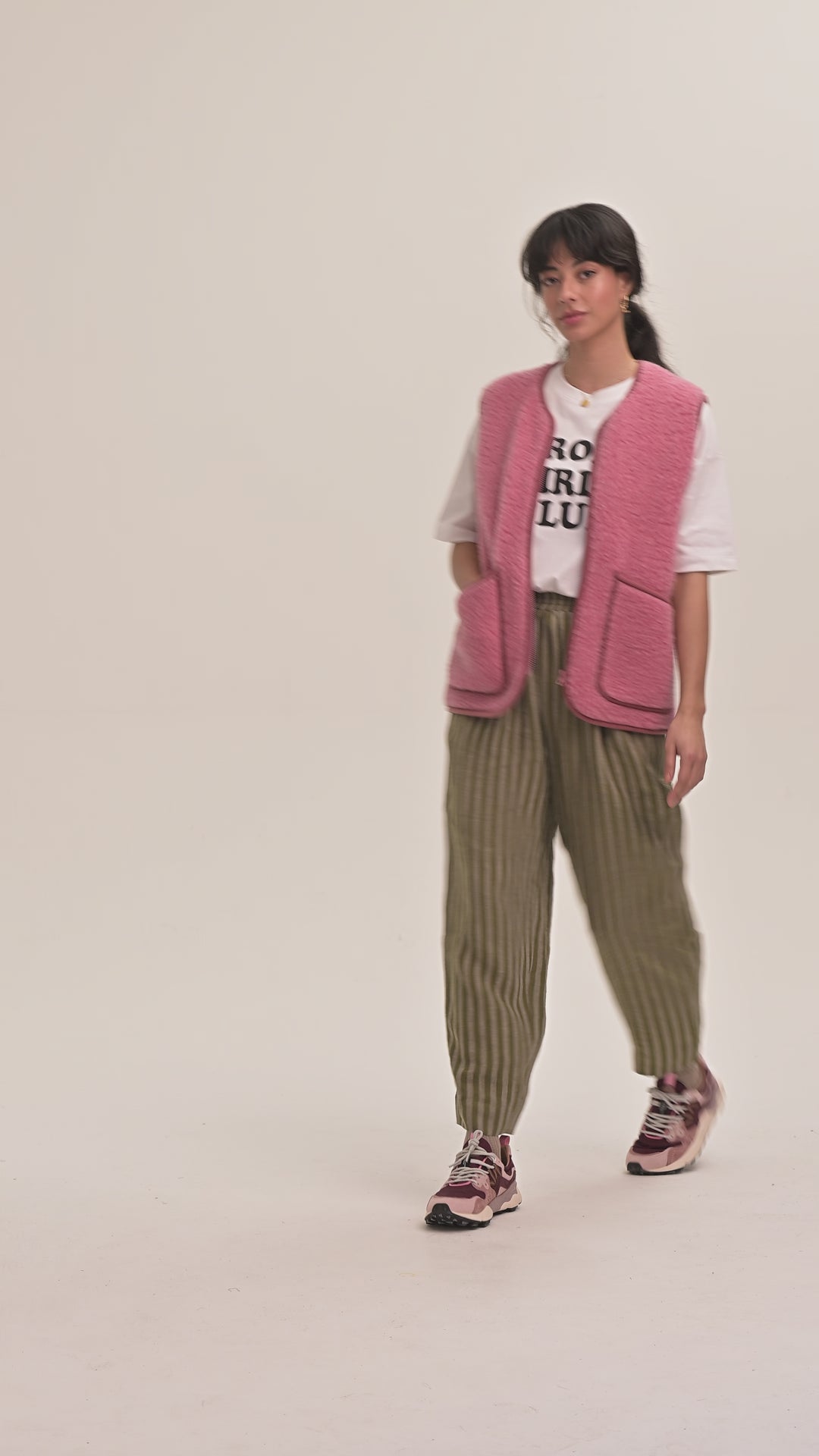 Peggy Linen Trousers - Tonal Khaki Stripe