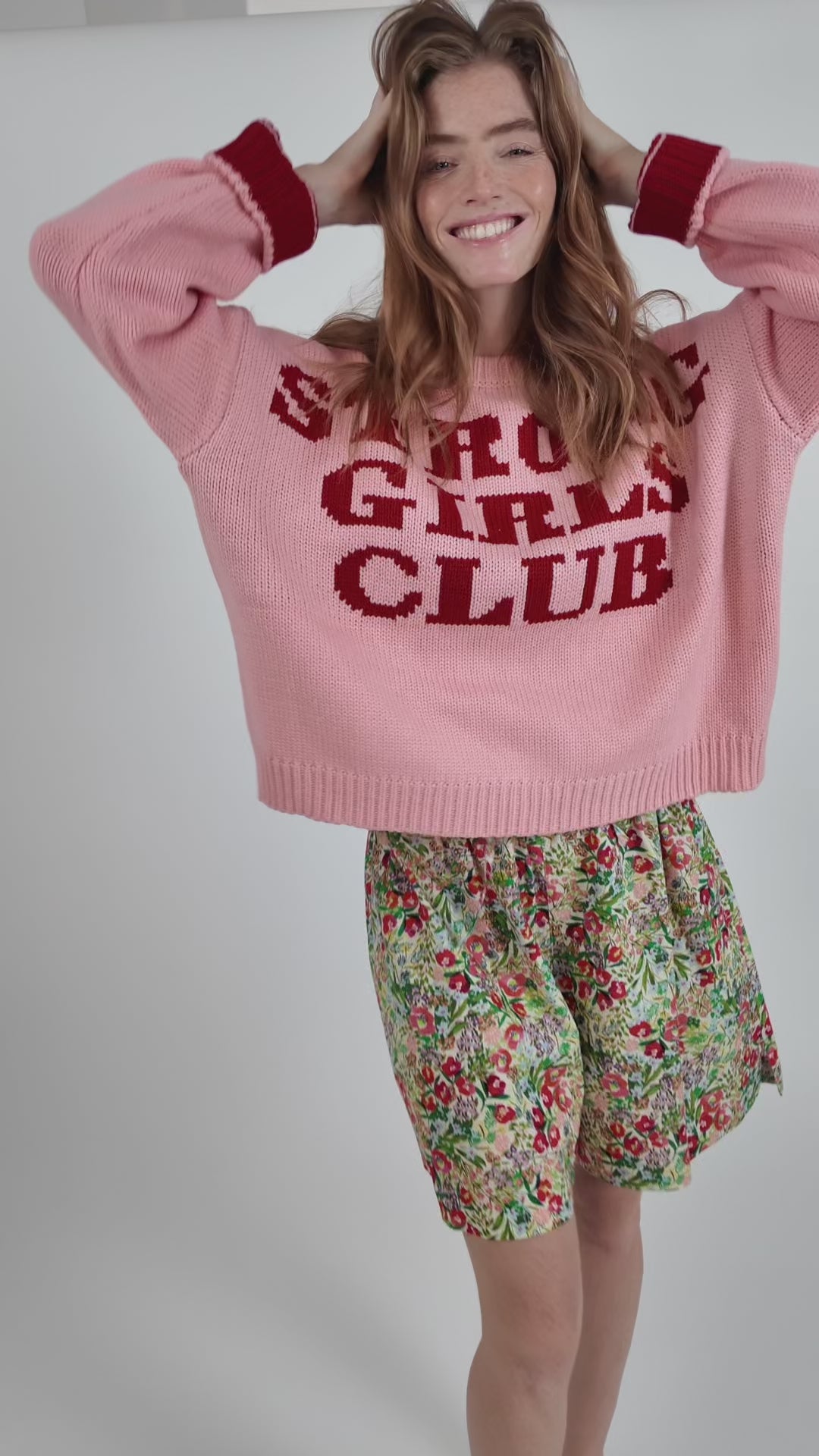 Knitted Strong Girls Club Jumper - Pink