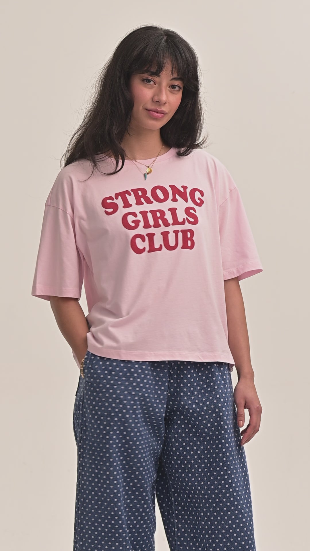 Strong Girls Club Slogan TShirt - Pink