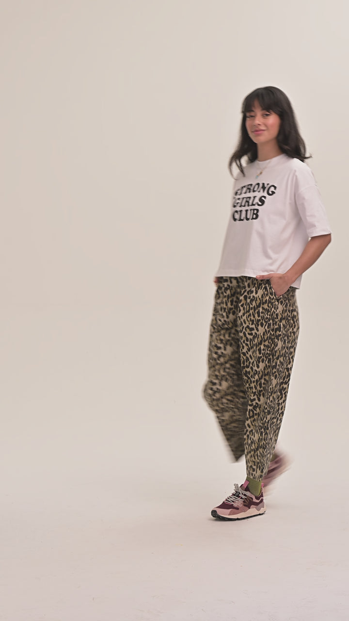 Ottie Denim Trousers - Leopard