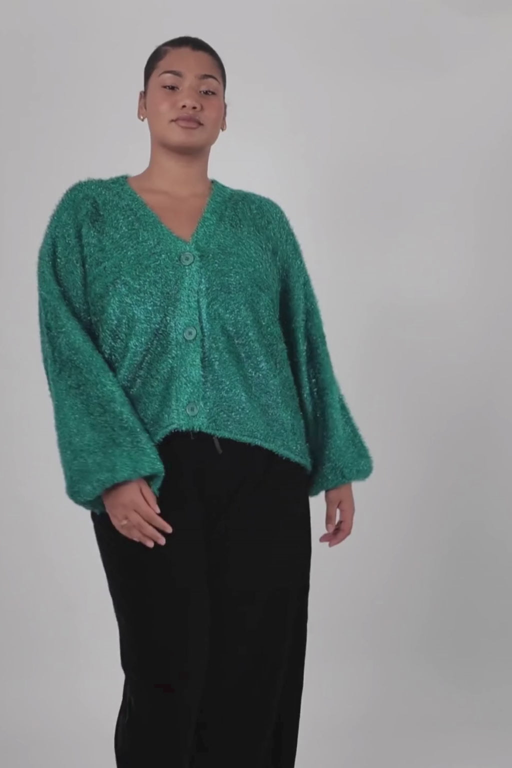 Emerald Green Sparkly Mabel Cardigan