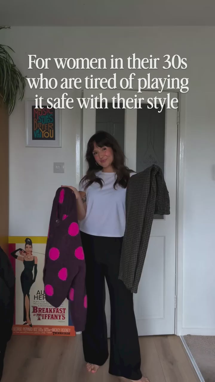 Pip Alpaca Polka Dot Cardigan - Grape