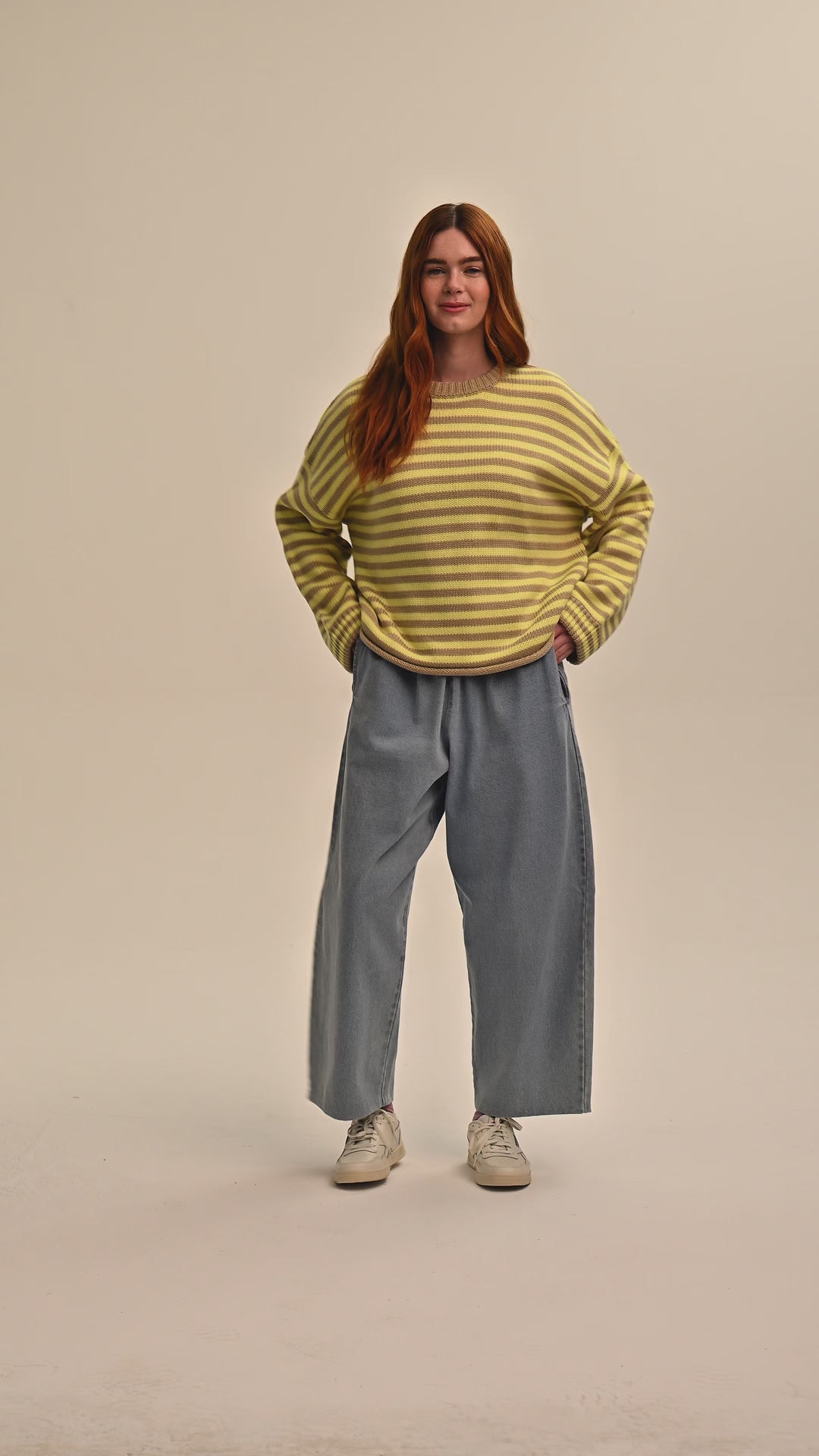 Tabby Stripe Jumper - Lemon