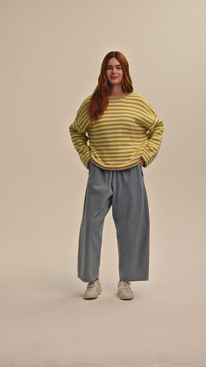 Tabby Stripe Jumper - Lemon