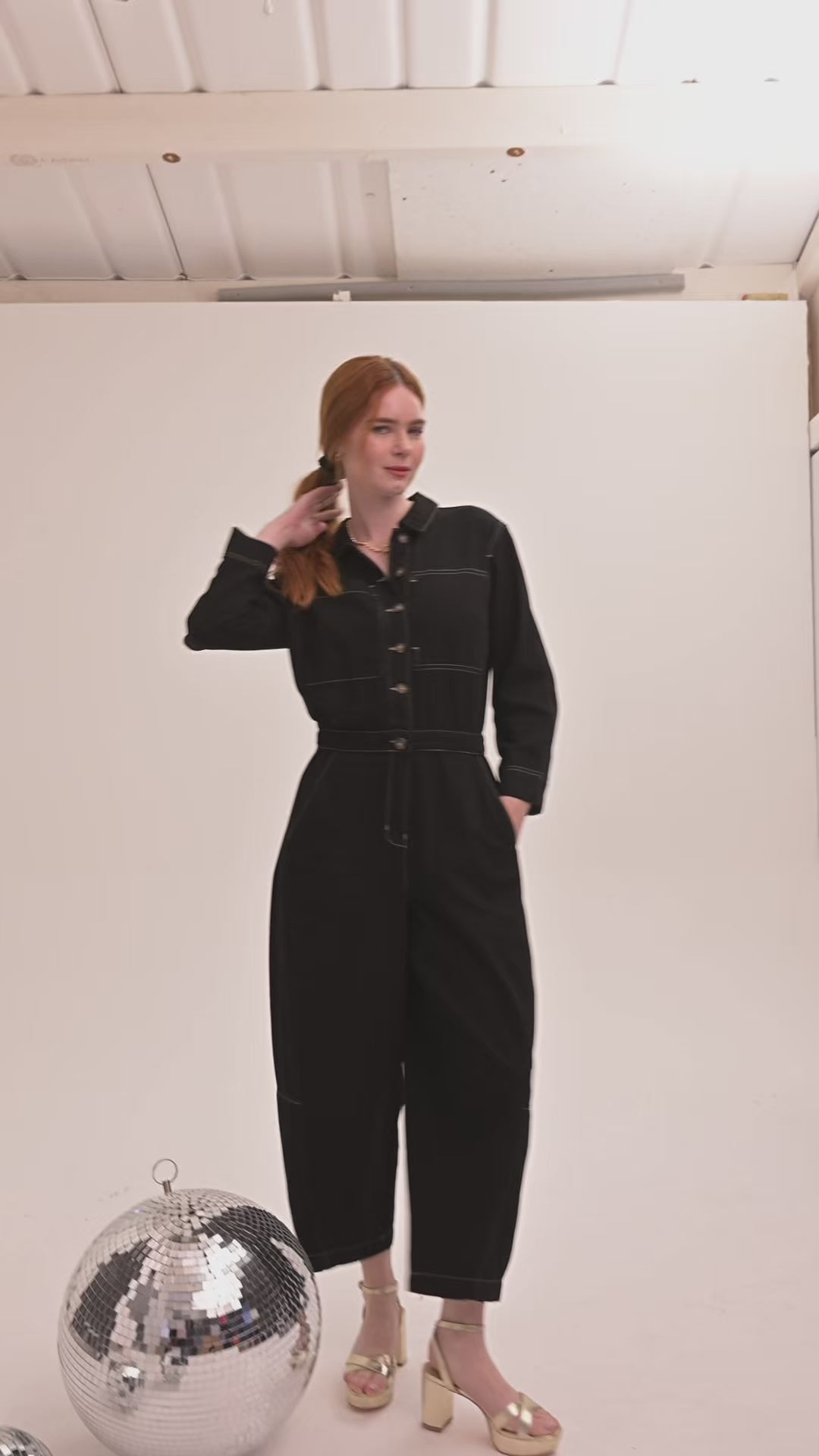 Gracie Denim Jumpsuit - Black