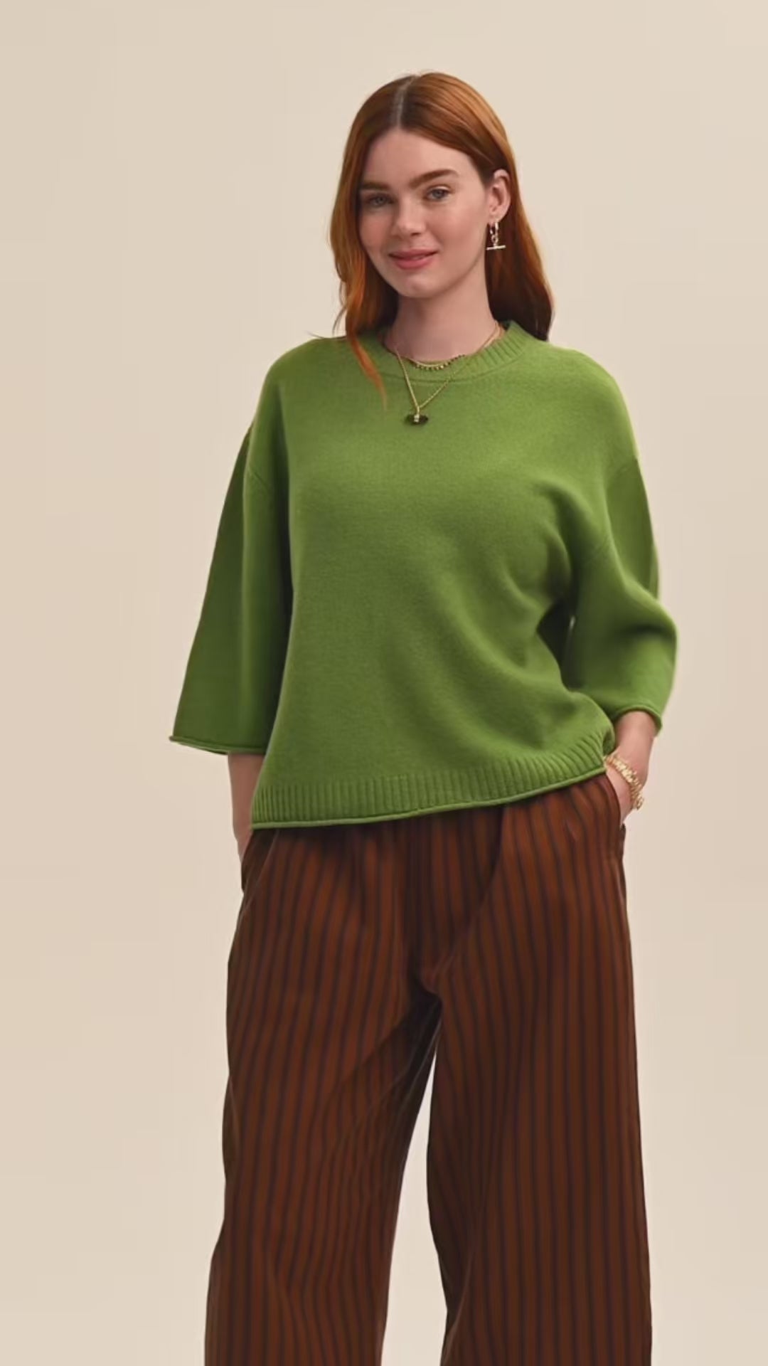 Lulu Knitted Merino Wool TShirt - Green