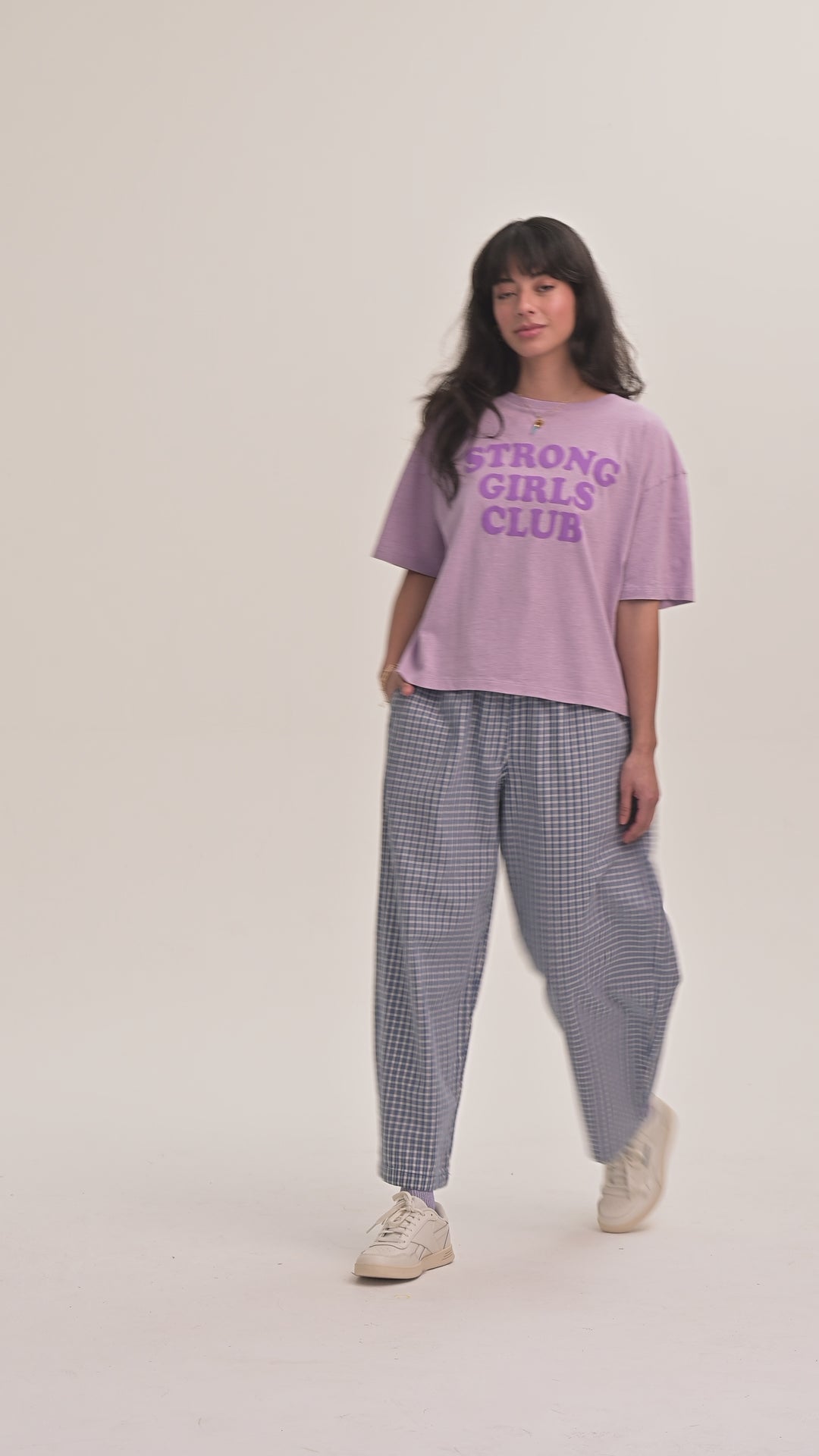 Strong Girls Club Slogan TShirt - Lilac