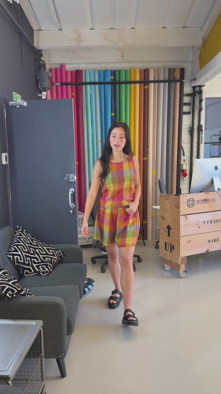 Ziggy Linen Shorts - Bright Check
