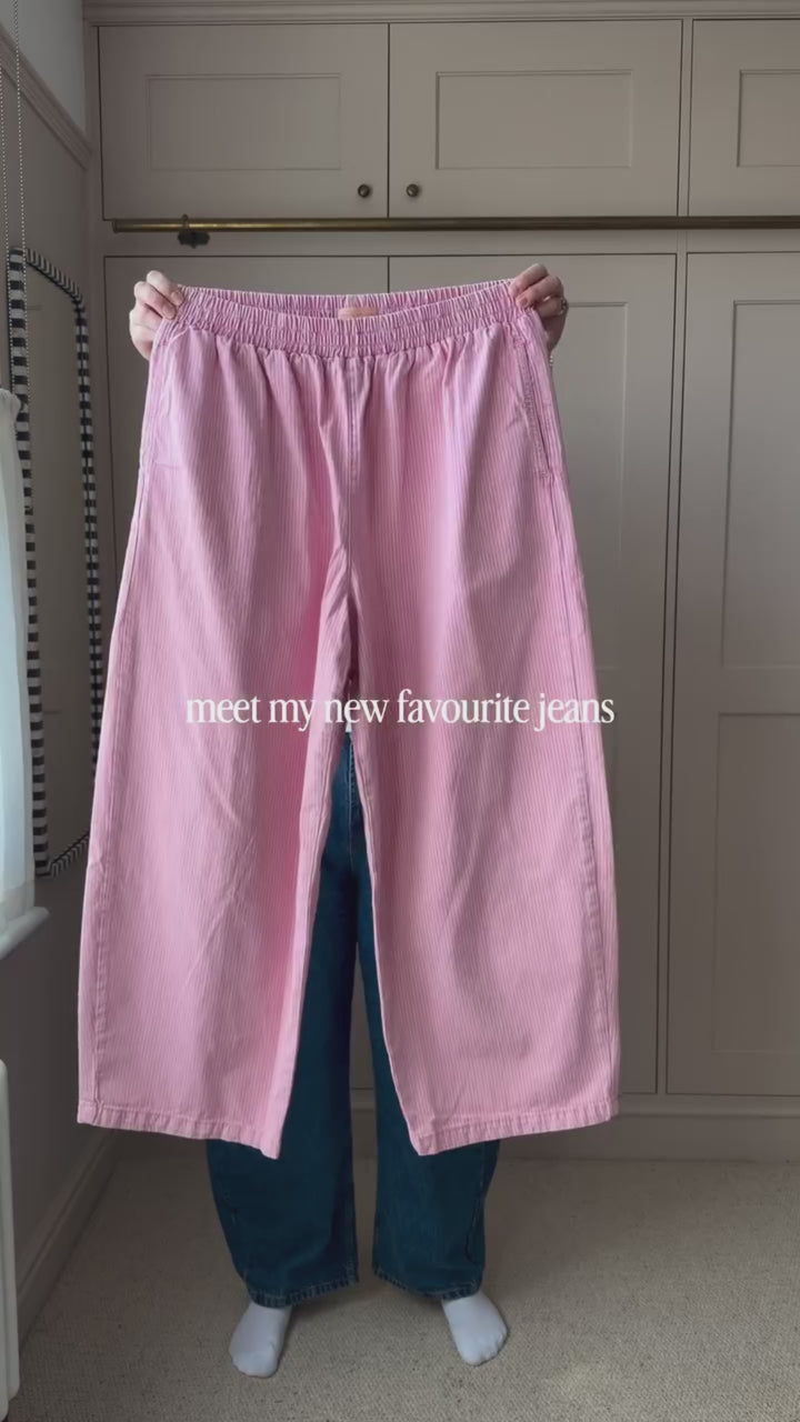 Ottie Denim Trousers - Pink Stripe