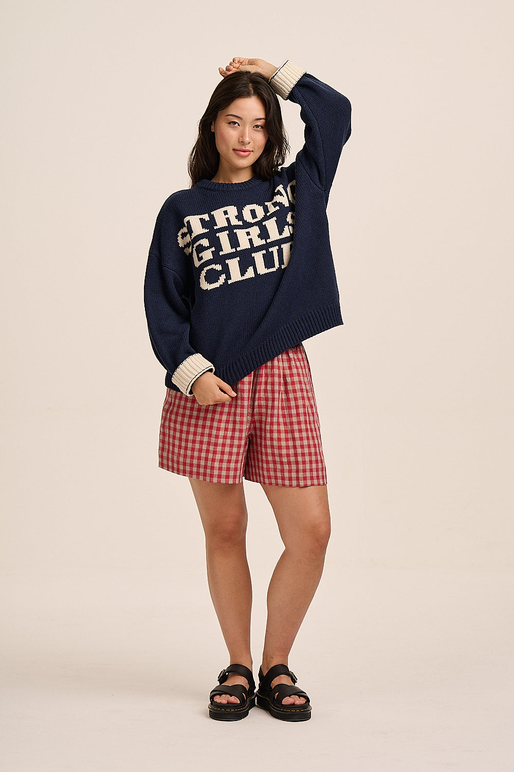Ziggy Linen Shorts - Red & Sand Check