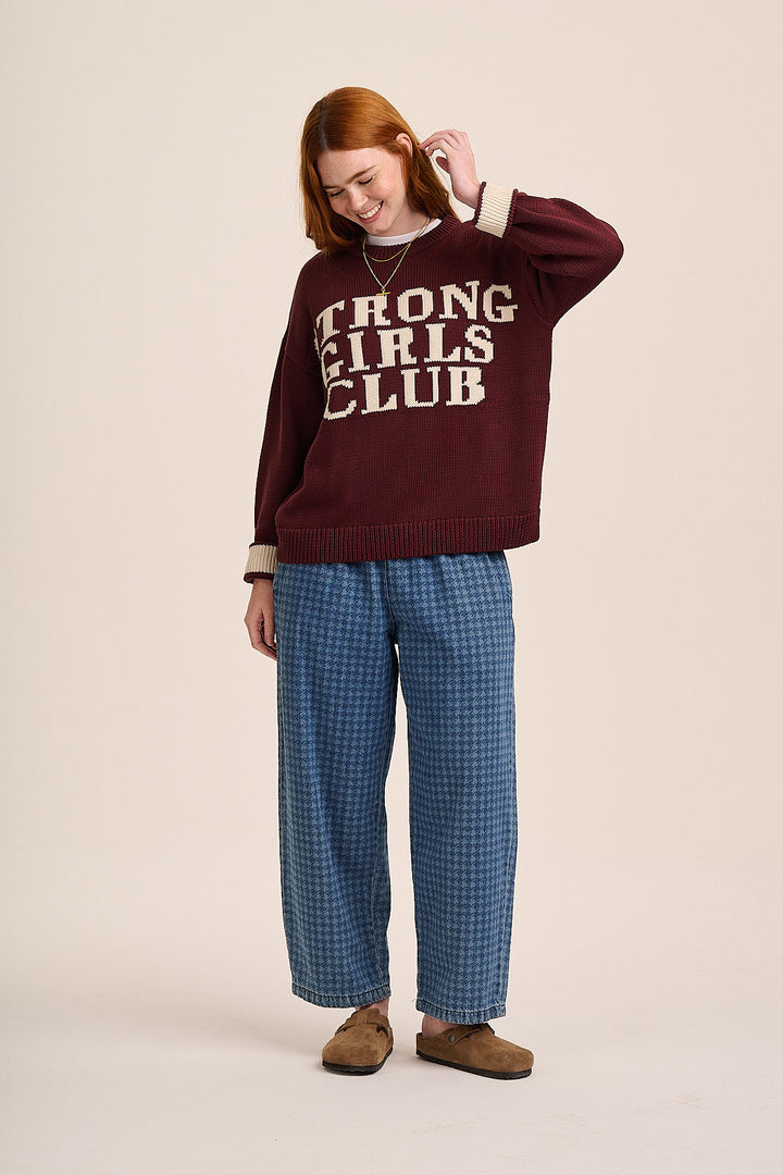 Ottie Denim Trousers - Houndstooth