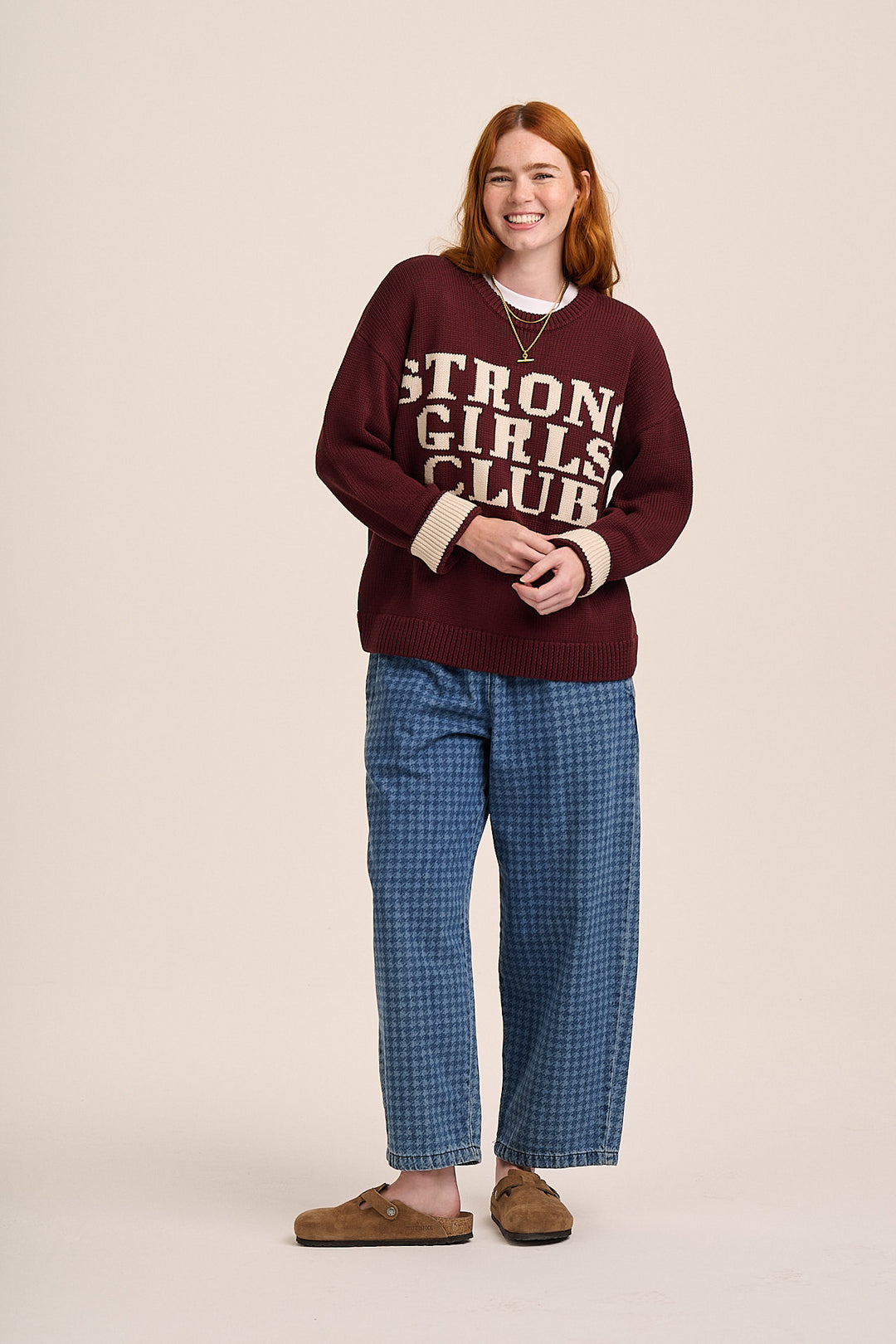 Cotton Strong Girls Club knit styled with Ottie trousers — Mutha.Hood