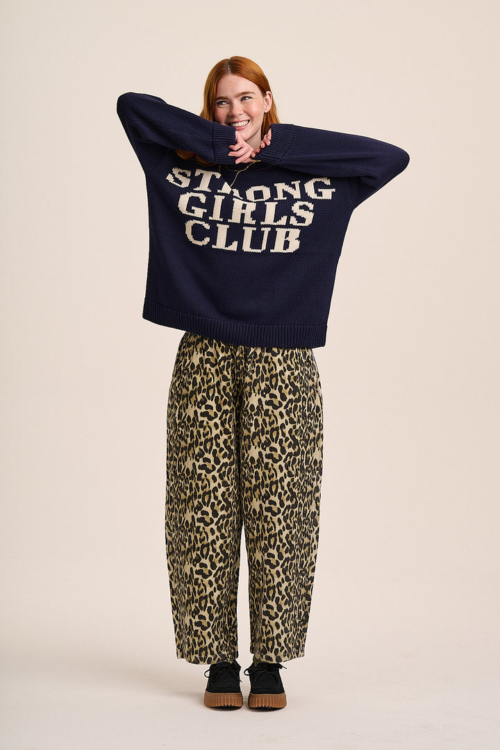 Ottie Denim Trousers - Leopard
