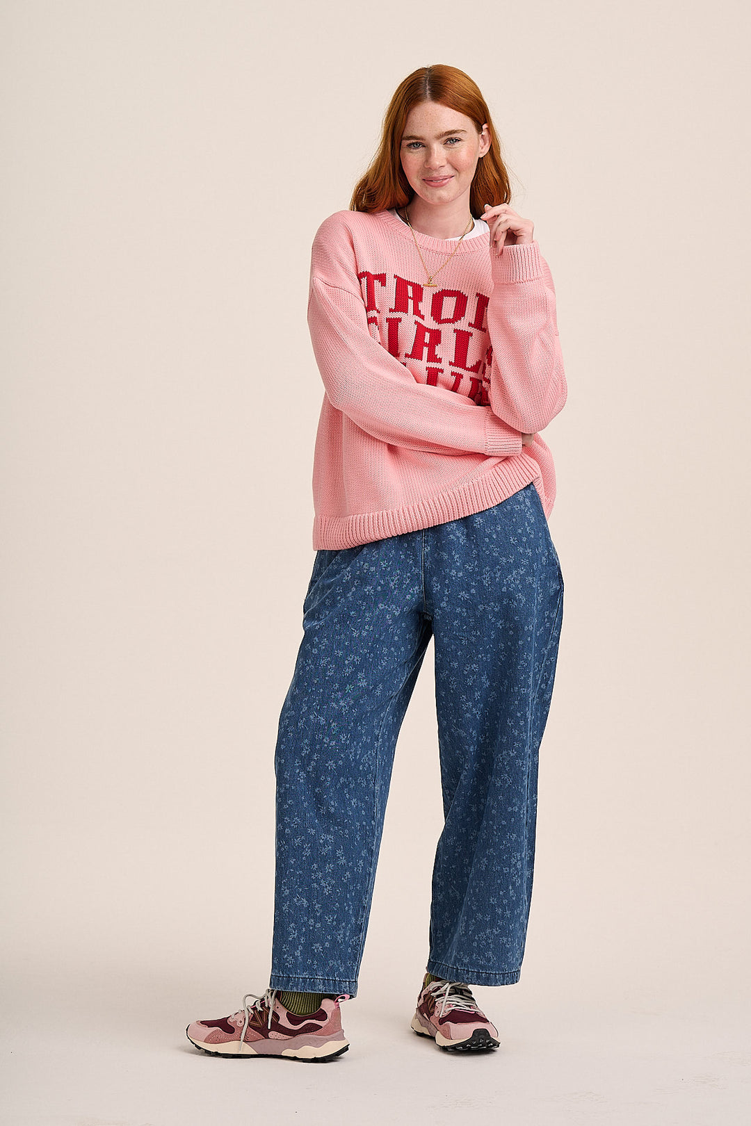 Cotton Strong Girls Club knit styled with Ottie trousers — Mutha.Hood