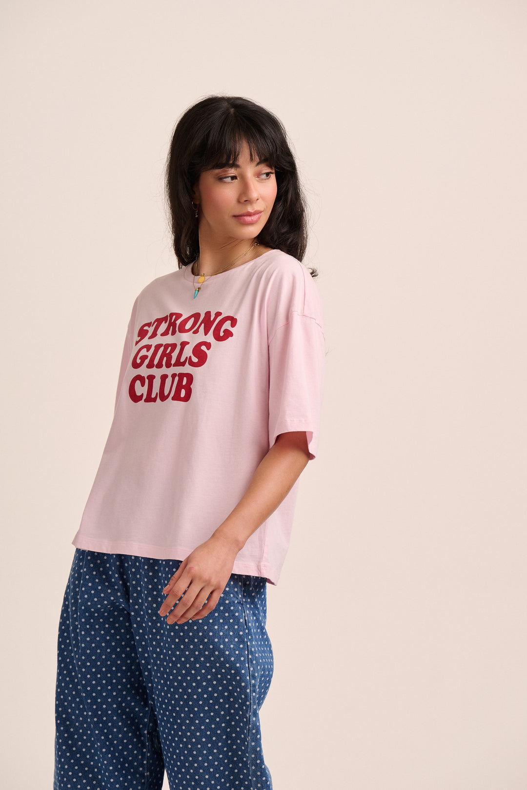 Strong Girls Club Slogan TShirt - Pink