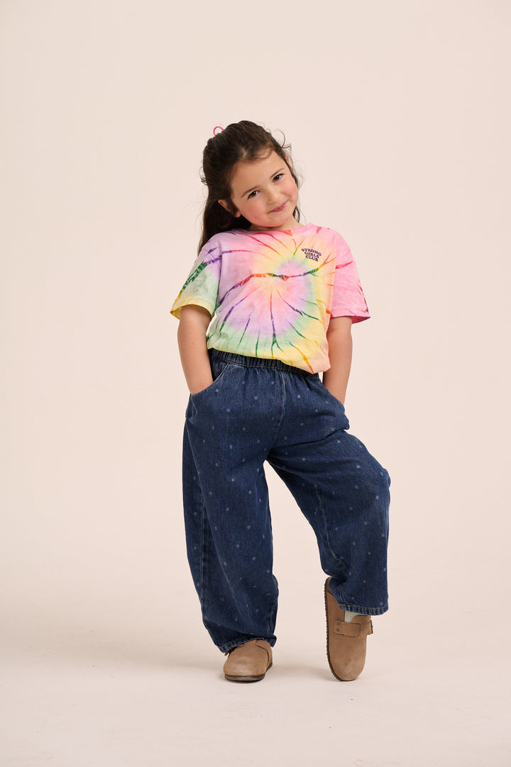 Strong Little Girls Club TShirt - Rainbow Tie Dye