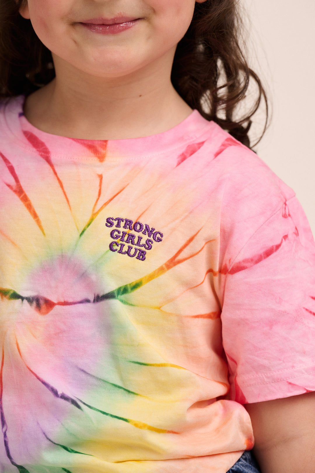 Strong Little Girls Club TShirt - Rainbow Tie Dye