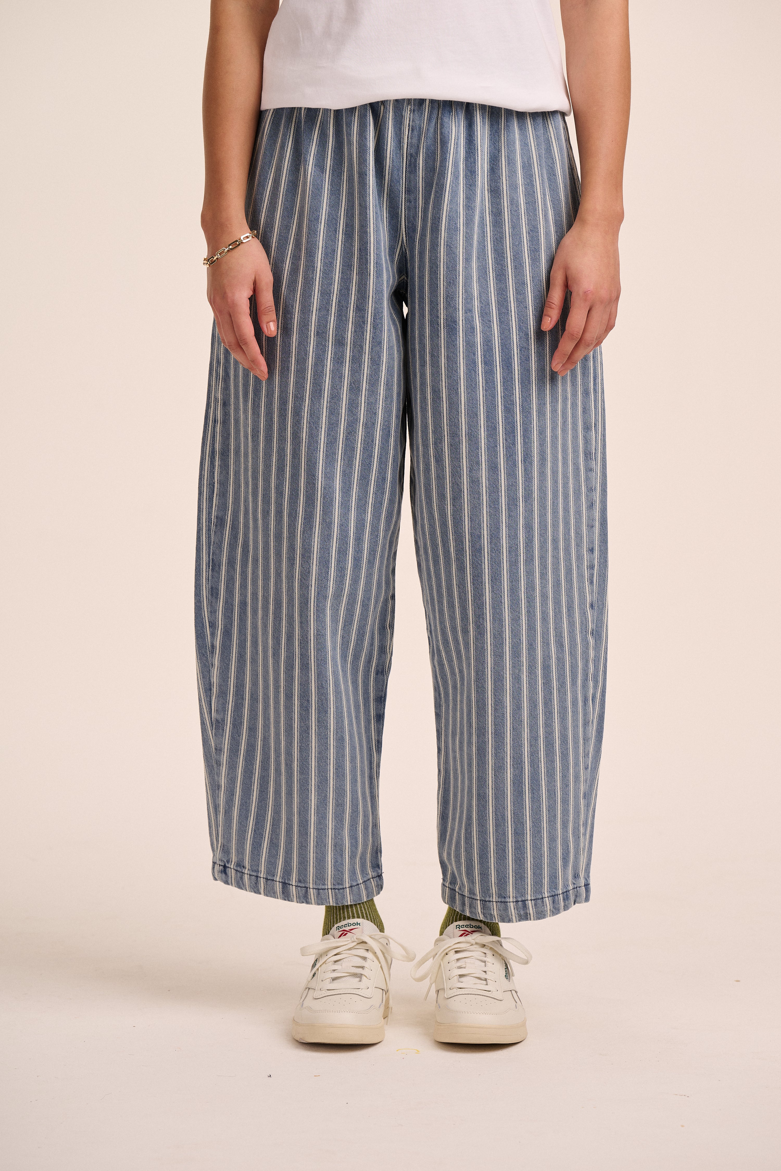 Ottie Denim Trousers - Light Wash Stripe – Trousers from Mutha.Hood